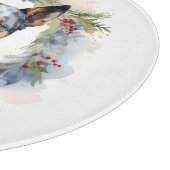 Blauwe heler Kerstkrans feestelijke pup Snijplank (Hoek)