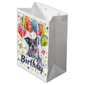 Blauwe heler met ballonnen medium cadeauzakje (Voorkant Gekanteld)