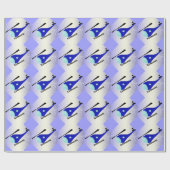 blauwe helikopter cadeaupapier (Vlak)