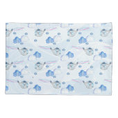 Blauwe helikopter in het wolkenpatroon kussensloop (Achterkant)