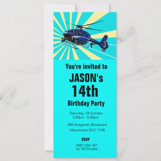 Blauwe helikopter kaart (Voorkant)