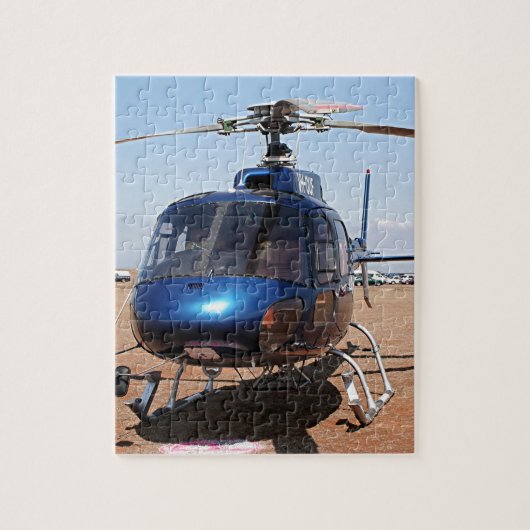 Blauwe helikopter legpuzzel (Verticaal)