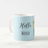Blauwe Hello World koffiekop Koffiemok (Voorkant links)