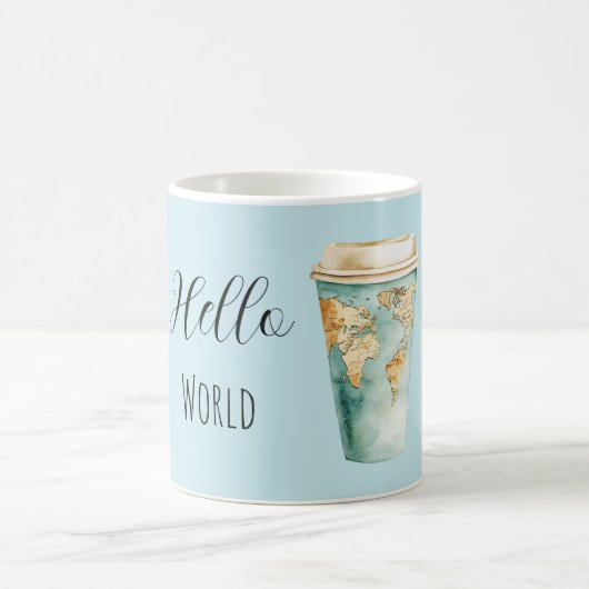 Blauwe Hello World koffiekop Koffiemok (Center)