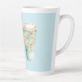 Blauwe Hello World koffiekop Latte Mok (Rechts)