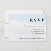 Blauwe hemd witte wolken RSVP trouwkaarten (Voorkant)