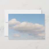 Blauwe hemd witte wolken RSVP trouwkaarten (Achterkant)