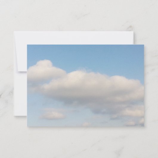 Blauwe hemd witte wolken RSVP trouwkaarten (Achterkant)