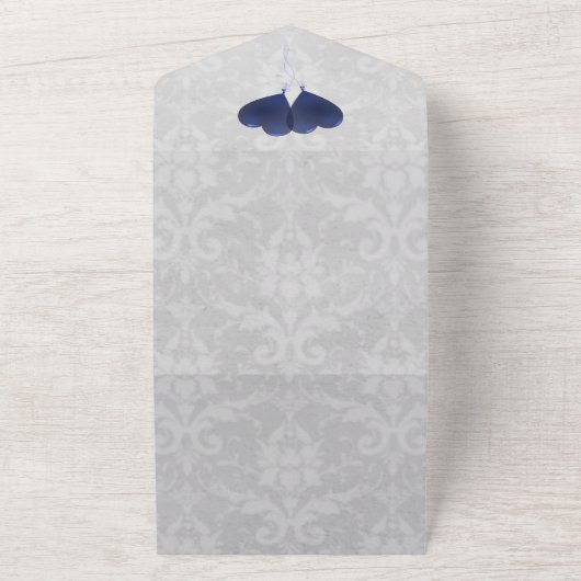 Blauwe hemdballonnen die allemaal in één uitnodigi all in one uitnodiging (Buitenkant)