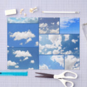 Blauwe hemden en witte wolken, collage tissuepapier (Craft)