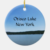 Blauwe hemden over het Otisco Lake Ornament (Achterkant)