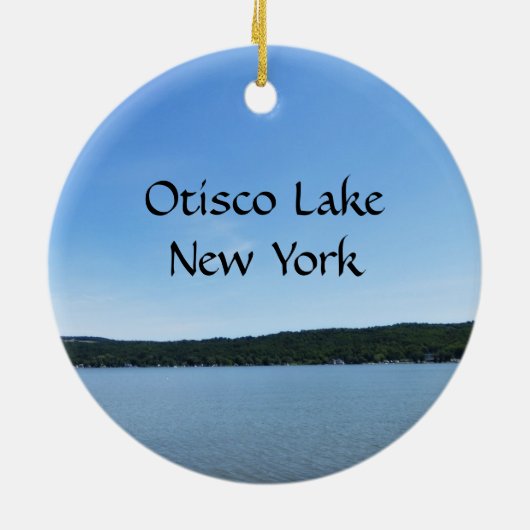 Blauwe hemden over het Otisco Lake Ornament (Achterkant)