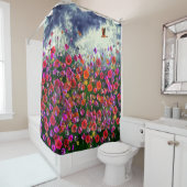 Blauwe hemden - Wilde bloemvelden Douchegordijn (In situ)