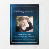 Blauwe hemdfoto drievoudig begrafenisherdenkingspr drieluik aankondiging (Cover)