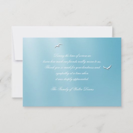 Blauwe hemel Bereavement Dank je Notecard Bedankkaart (Voorkant)