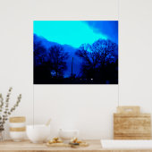 Blauwe hemel bij nacht poster (Keuken)