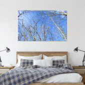 Blauwe hemel, bomen in de winter canvas afdruk (Insitu (Slaapkamer))