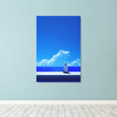 Blauwe hemel canvas afdruk (Insitu (Houten vloer))