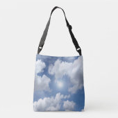 Blauwe hemel Clouds I + jouw tekst & ideeën Crossbody Tas (Achterkant)