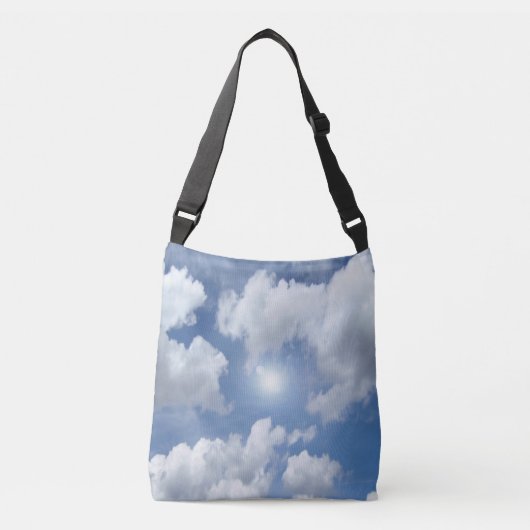 Blauwe hemel Clouds I + jouw tekst & ideeën Crossbody Tas (Voorkant)