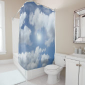 Blauwe hemel Clouds I + jouw tekst & ideeën Douchegordijn (In situ)