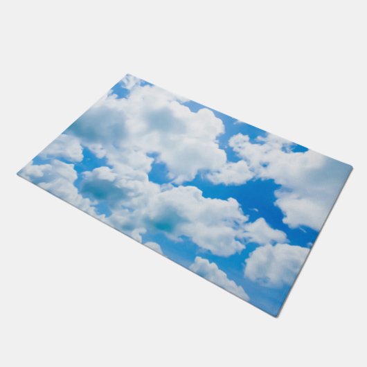 Blauwe hemel Clouds II + jouw tekst & ideeën Deurmat (Schuin)