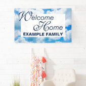 Blauwe hemel Clouds II + jouw tekst & ideeën Spandoek (Insitu)