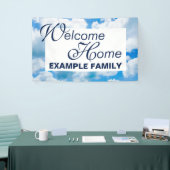 Blauwe hemel Clouds II + jouw tekst & ideeën Spandoek (Beurs)