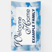 Blauwe hemel Clouds II + jouw tekst & ideeën Spandoek (Verticaal)