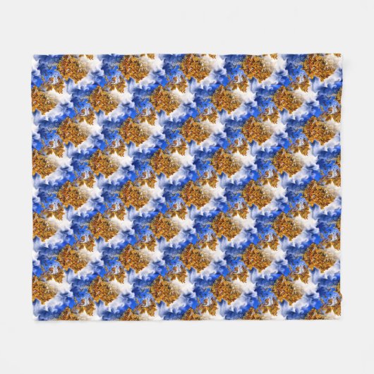 Blauwe hemel en Abstract kunstpatroon voor wolken Fleece Deken (Voorkant (Horizontaal))