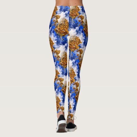 Blauwe hemel en Abstract kunstpatroon voor wolken Leggings (Achterkant)