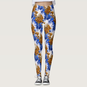 Blauwe hemel en Abstract kunstpatroon voor wolken Leggings
