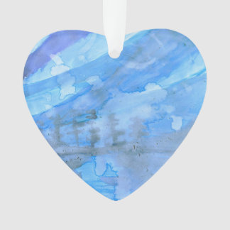 Blauwe hemel en bomen kerstmis 2020 ornament