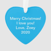 Blauwe hemel en bomen kerstmis 2020 ornament (achterkant)