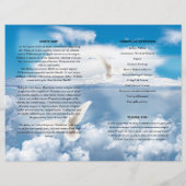 Blauwe hemel en duif Funeral Program sjabloon (Achterkant)