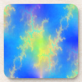 Blauwe hemel en gouden gele blikstrips bier onderzetter (Voorkant)