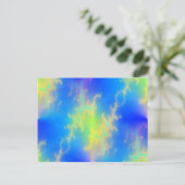 Blauwe hemel en gouden gele blikstrips briefkaart (Staand voorkant)