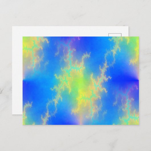 Blauwe hemel en gouden gele blikstrips briefkaart (Voorkant / Achterkant)