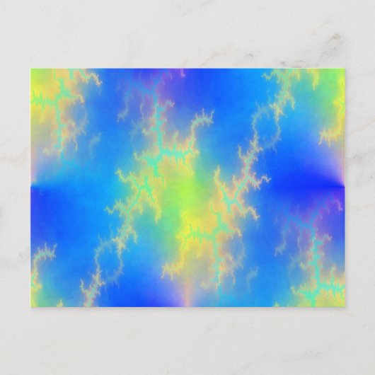 Blauwe hemel en gouden gele blikstrips briefkaart (Voorkant)