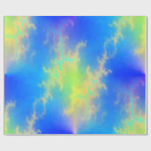 Blauwe hemel en gouden gele blikstrips cadeaupapier (Vlak)