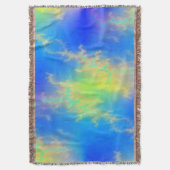 Blauwe hemel en gouden gele blikstrips deken (Voorkant Verticaal)