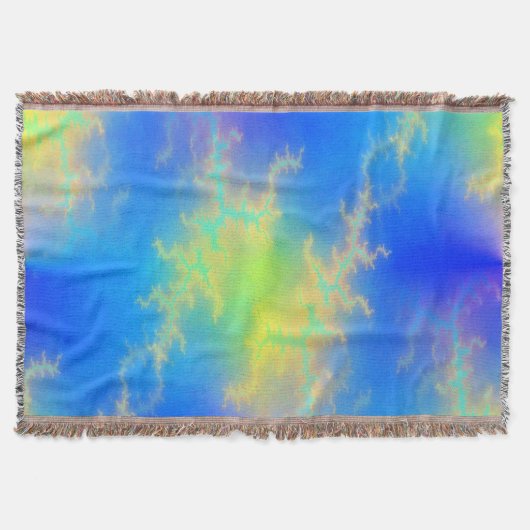 Blauwe hemel en gouden gele blikstrips deken (Voorkant)