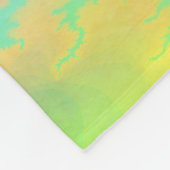 Blauwe hemel en gouden gele blikstrips fleece deken (Hoek)