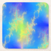 Blauwe hemel en gouden gele blikstrips kartonnen onderzetters (Voorkant)