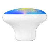 Blauwe hemel en gouden gele blikstrips keramische knop (Zijkant)