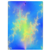 Blauwe hemel en gouden gele blikstrips klembord (Achterkant)