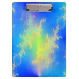 Blauwe hemel en gouden gele blikstrips klembord