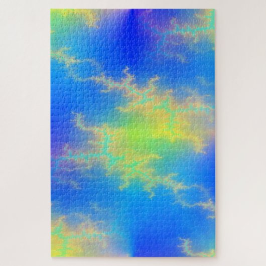 Blauwe hemel en gouden gele blikstrips legpuzzel (Verticaal)