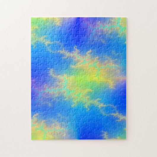 Blauwe hemel en gouden gele blikstrips legpuzzel (Verticaal)