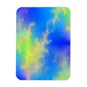 Blauwe hemel en gouden gele blikstrips magneet (Verticaal)